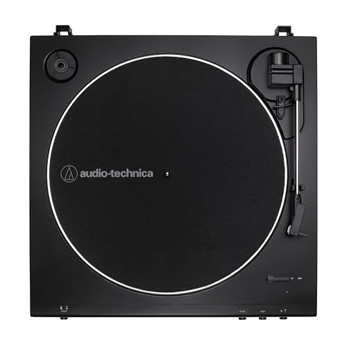 Audio-Technica AT-LP60X-BK Fully Automatic Belt-Drive Stereo Turntable, Black, Hi-Fidelity, Plays 33 -1/3 and 45 RPM Vinyl Records, Dust Cover, Anti-Resonance, Die-Cast Aluminum Platter