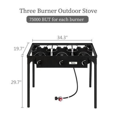 225000 BTU Propane Stove 3 Burner GAS Outdoor Portable Camping Party BBQ Grill