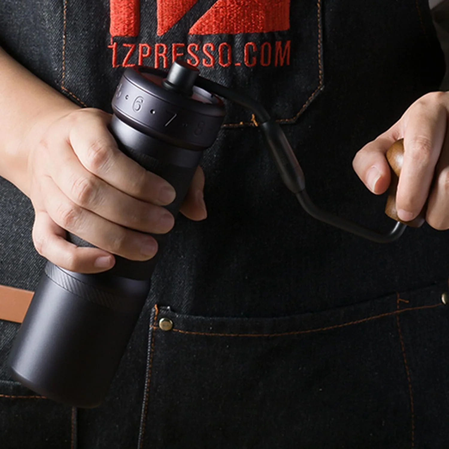 1Zpresso K-Ultra Manual Coffee Grinder Iron Gray: Grind Conical Burr, with Hogor Instruction Manual