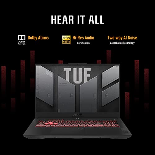 ASUS TUF Gaming A15 (2023) Gaming Laptop, 15.6” FHD 144Hz, 100% sRGB Display, GeForce RTX 4060, AMD Ryzen 7 7735HS, 16GB DDR5, 1TB PCIe SSD, Wi-Fi 6, Windows 11, FA507NV-EH74