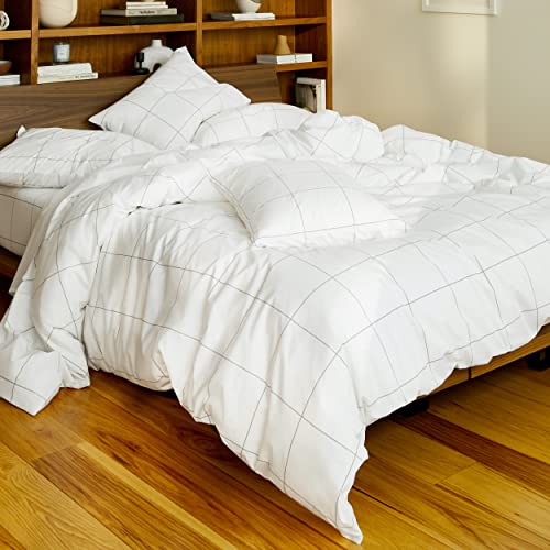 Brooklinen Luxury Sateen 4 Piece Sheet Set - 100% Cotton, Queen Size in Cream - 1 Fitted Sheet, 1 Flat Sheet, 2 Pillowcases | Best Luxury Sheets
