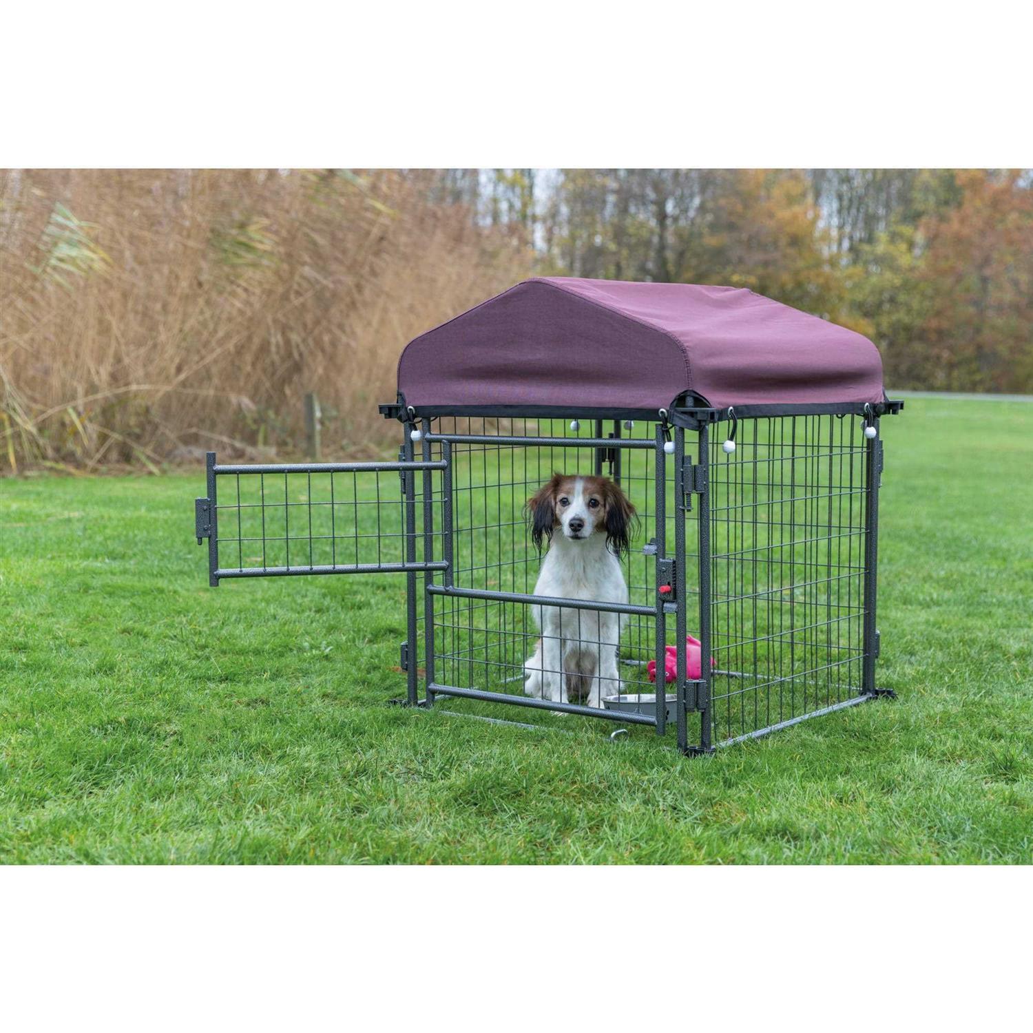 TRIXIE Deluxe Outdoor Dog Kennel with Cover - Pet Supplies online store