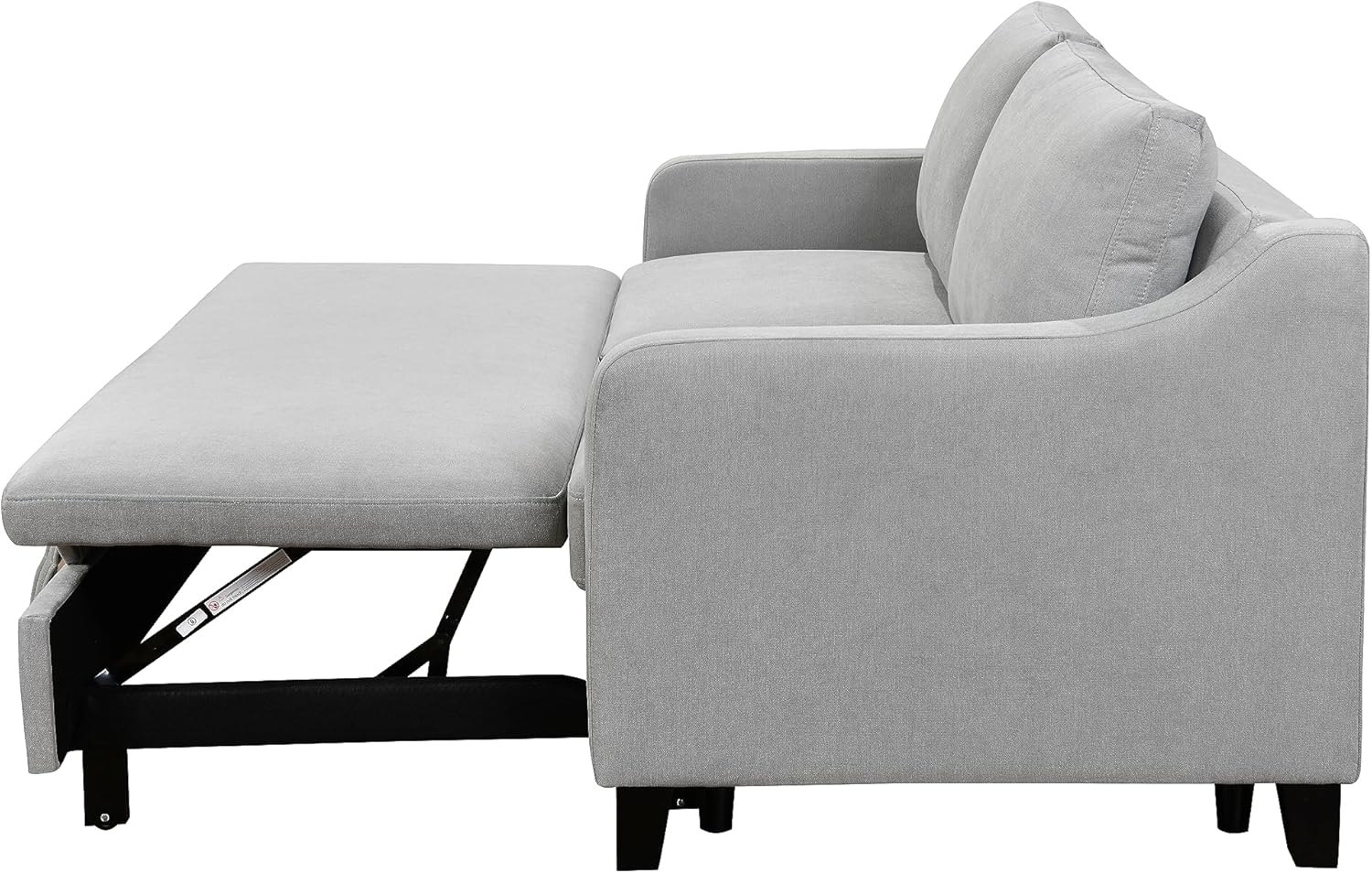 69" 3 in 1 Convertible Queen Sleeper Sofa Bed, Modern Fabric Loveseat Futon Sofa Couch w/Pullout Bed, Small Love Seat Lounge Sofa w/Reclining Backrest, Furniture for Living Room, Light Gray