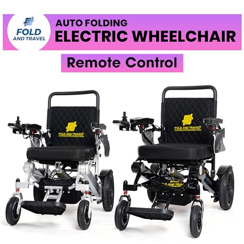 Premium Auto Folding Electric Wheelchair Portable Power Wheel Chair Advanced Mobility Solution for Adult and Senior (1 Battery 15+ Miles Range, Blue)