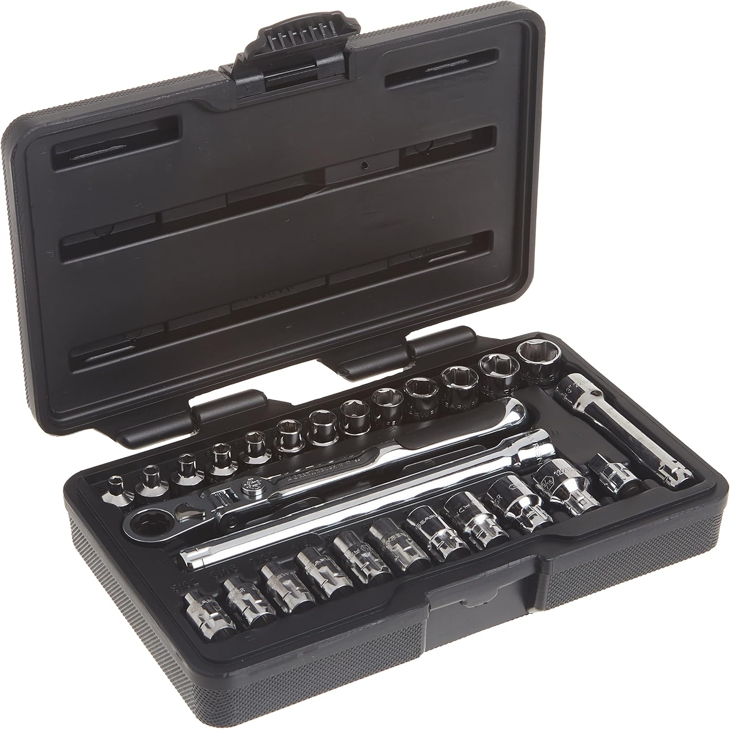 GEAR RATCHET 46 Pc. 1/4" & 3/8" Drive 6 Pt. Pass-Thru™ Mechanics Tool Set, SAE/Metric - 8946