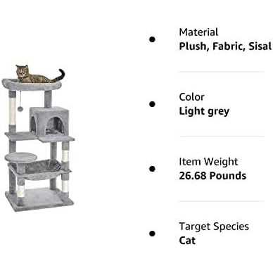 Catinsider 46.5 inches Cat Tree Multi-Level Cat Tower with Sisal-covered Scratching Posts Plush Perches Hammock and condo for ca - Pet Supplies online store
