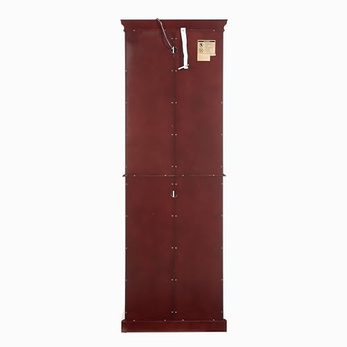 Knocbel Classic 70" Tall 6-Shelf Curio Cabinet with 4 Tempered Glass Doors and Adjustable Storage Shelves, Free Standing Display Showcase Bookshelf for Living Room Bedroom Home Office (Oak)