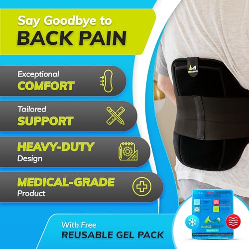 BraceAbility LSO Back Brace for Herniated, Degenerative & Bulging Disc Pain Relief, Sciatica, Spine Stenosis | Medical Lumbar Support Device for Post Surgery & Fractures with Hot/Cold Therapy (M)