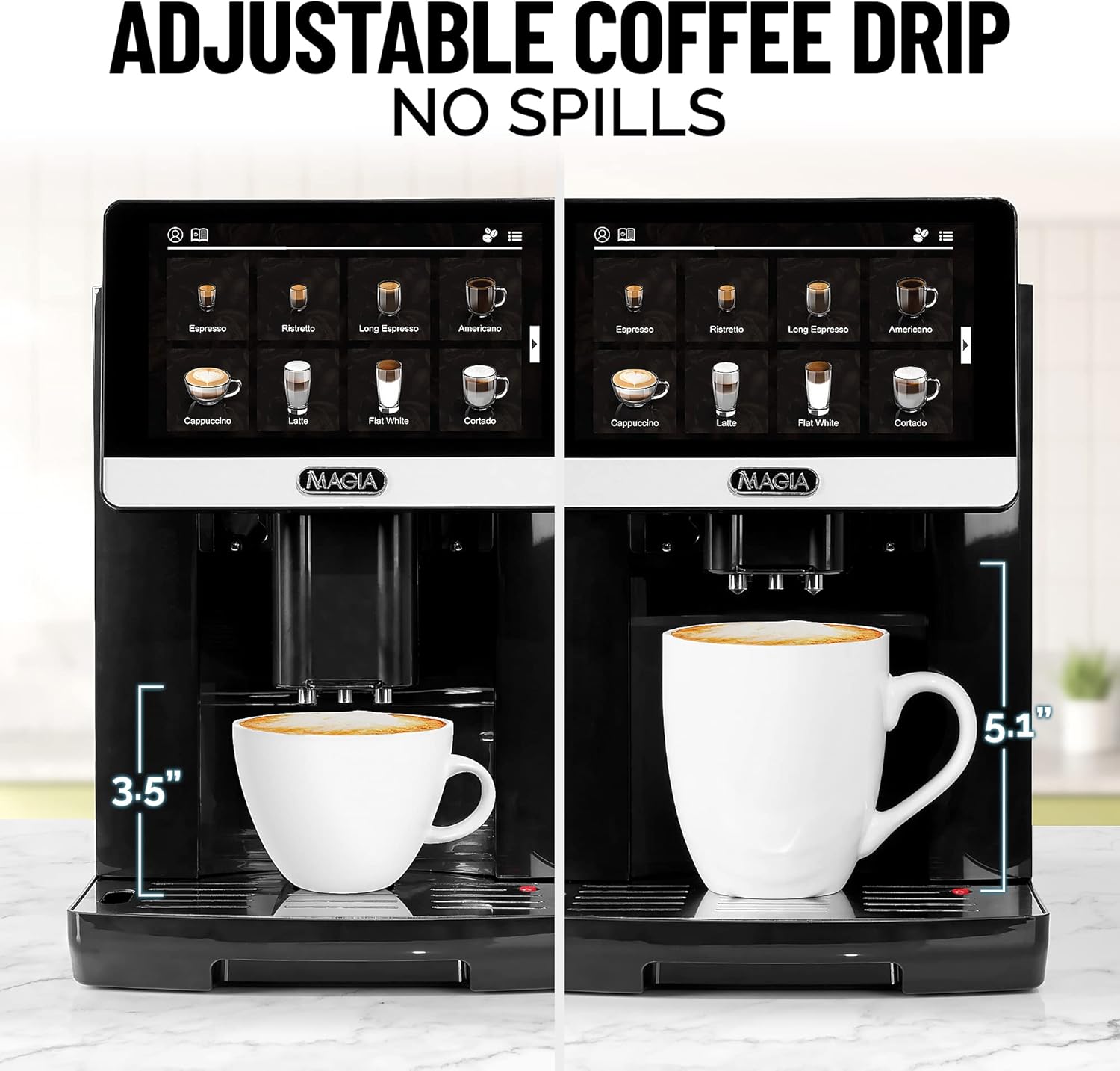 Zulay Magia Super Automatic Coffee Espresso Machine with Grinder, Easy To Use 7” Touch Screen and 1 Gallon Cold Brew Coffee Maker with EXTRA-THICK Glass Carafe & Stainless Steel Mesh Filter