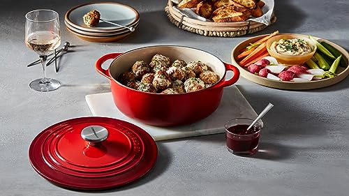 Le Creuset Enameled Cast Iron Shallow Round Oven, 2.75 Qt., Cerise