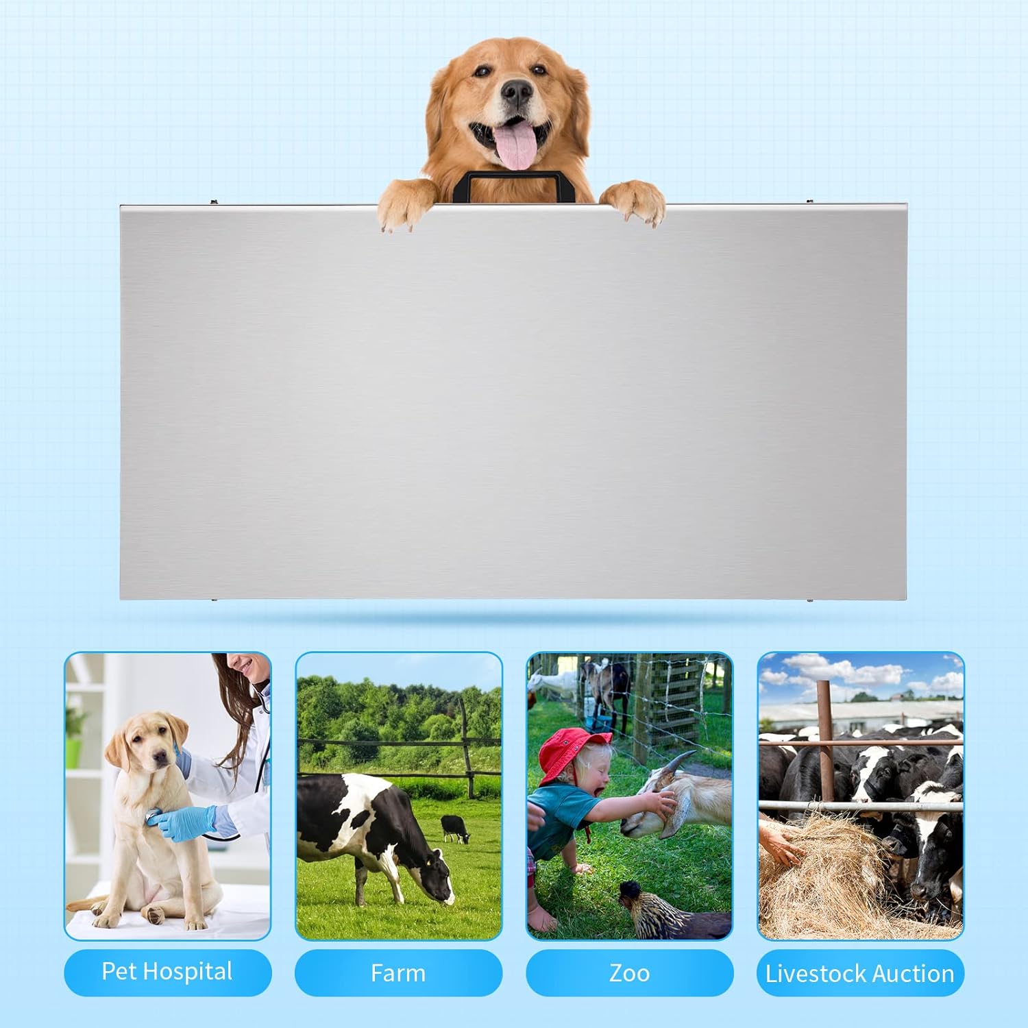 Dog Scale for Large Dogs, 660Lbs x 0.2Lbs Vet Pet Scales Digital Animal Scale Shipping Packages Weight Scale Weigh Livestock for Pet Dog Hog Sheep Goat Pig Sheep Weight Scale