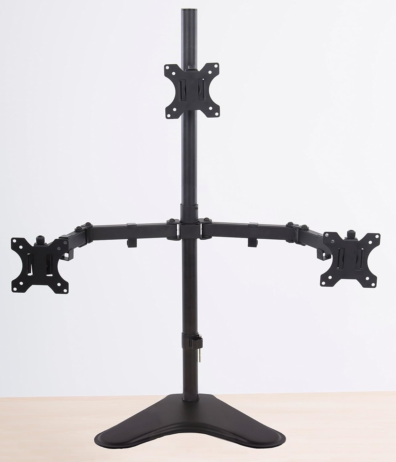 Stand Steady Freestanding 3 Monitor Mount Desk Stand | Height Adjustable Triple Monitor Stand with Full Articulation VESA Mounts | Fits Most LCD/LED Monitors 13-32 Inches | Easy Set-Up 3 Monitor Arm Pack of 2