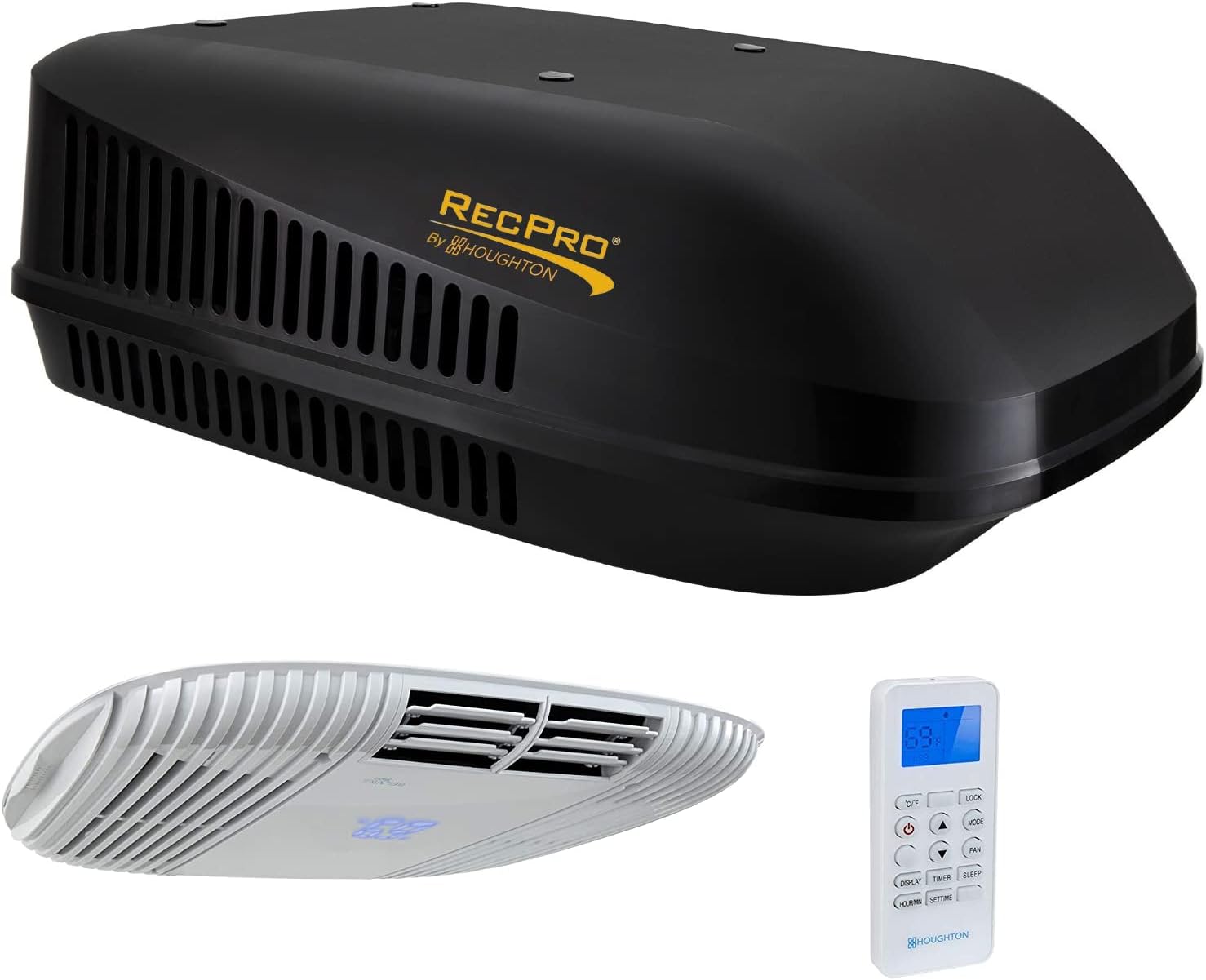 RecPro RV Air Conditioner 15K Ducted | Quiet AC with Heat Pump for Heating or Cooling | RV AC Unit | Camper Air Conditioner (Black)
