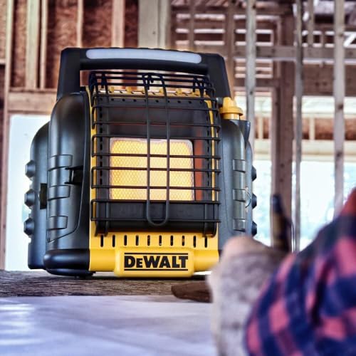 DEWALT F332000 12,000 BTU, Cordless Propane Radiant Heater with ODS & Tip-Over Protection, Heating Area Up to 300 Sq. Ft. - Outdoor Heater for Jobsite and Campsite