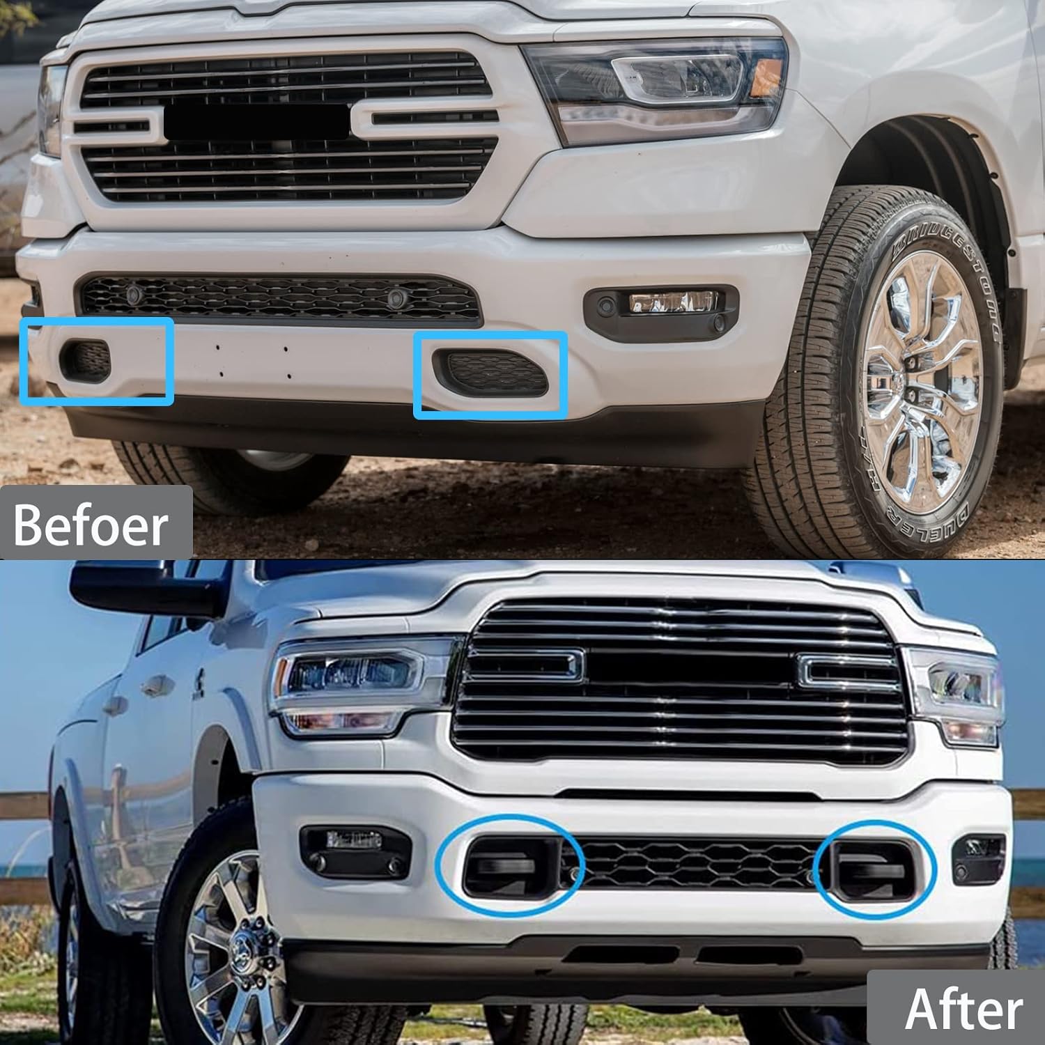 GSTP Front Car Tow Hooks Left & Right Compatible with Dodge Ram 1500 with 3.6 5.7 Engine2019-2021 (Black)