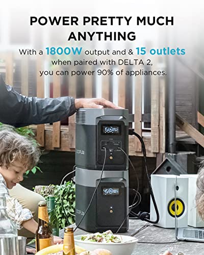 EF ECOFLOW Solar Generator DELTA2 with 220W Solar Panel, LFP(LiFePO4) Battery, Fast Charging, Portable Power Station for Home Backup Power, Camping & RVs