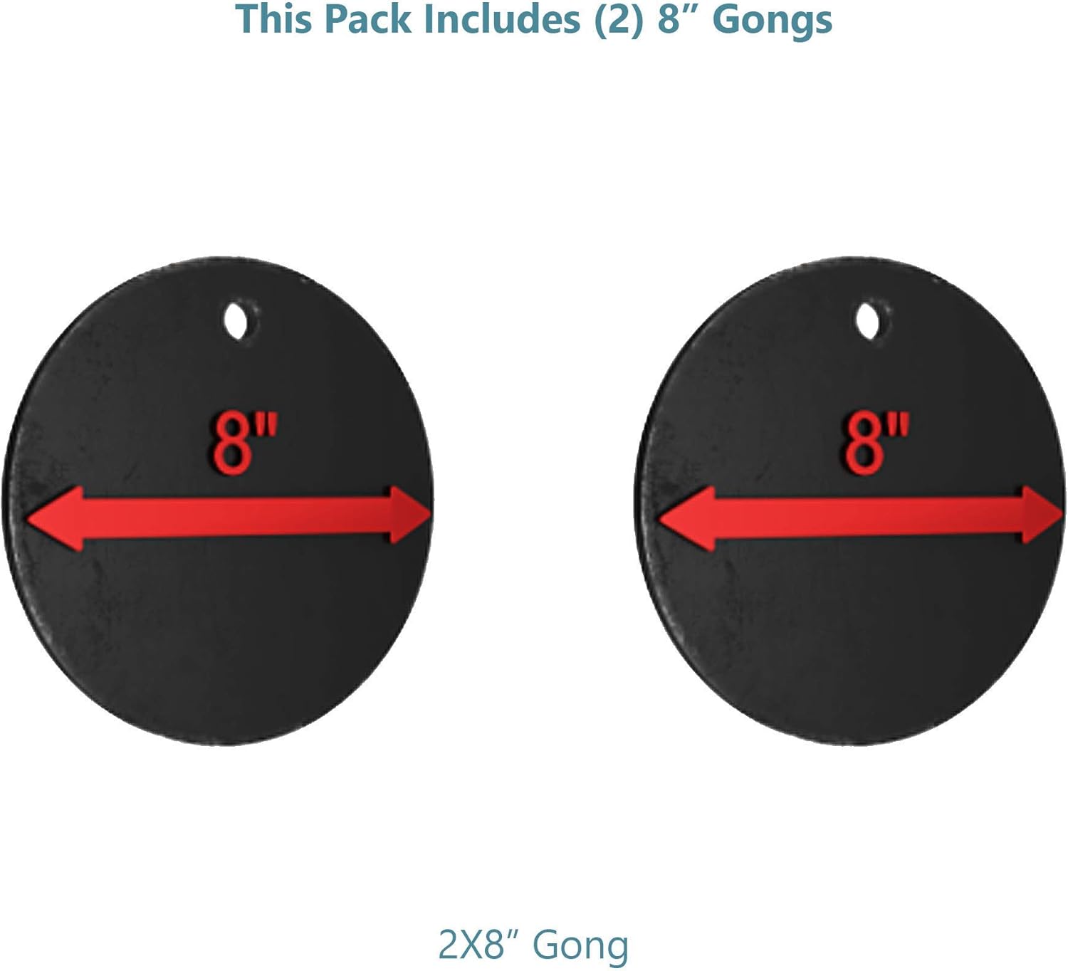 Solid Tactical Metal Mini Gong AR500 Steel Targets for Shooting - 8 Inch Steel Targets 2 Pack