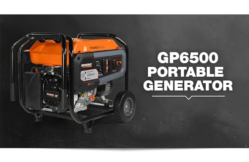 Generac 8,000-Watt Gas-Powered Portable Generator - Electric Start with COsense - PowerRush Advanced Technology - Reliable Power for Emergencies, Recreation, Home - 49 State Compliant - Orange/Black