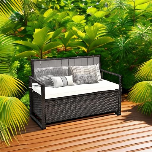 YITAHOME 230 Gal Outdoor Storage Box, XXL All-Weather Wicker Deck Box for Patio Furniture, Cushions, Pool Accessories and Garden Tools - Black