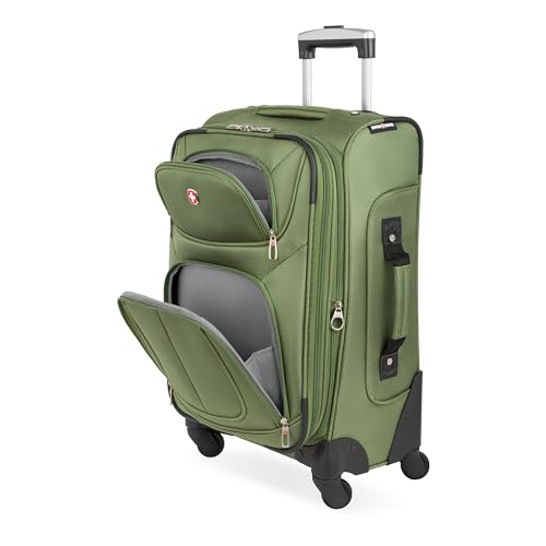 SwissGear Sion Softside Expandable Luggage, Black, Checked-Large 29-Inch