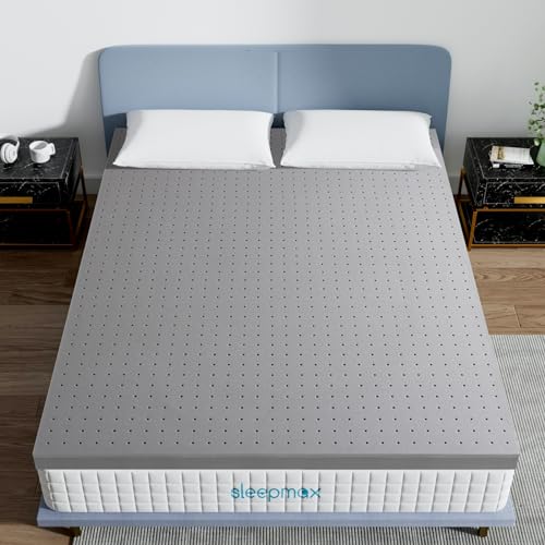Sleepmax Extra Firm Mattress Topper King Size 2 Inch - Firm Memory Foam Mattress Topper for Pain Relief - Ventilated High Density Foam Bed Topper - No Odor, CertiPUR-US Certified