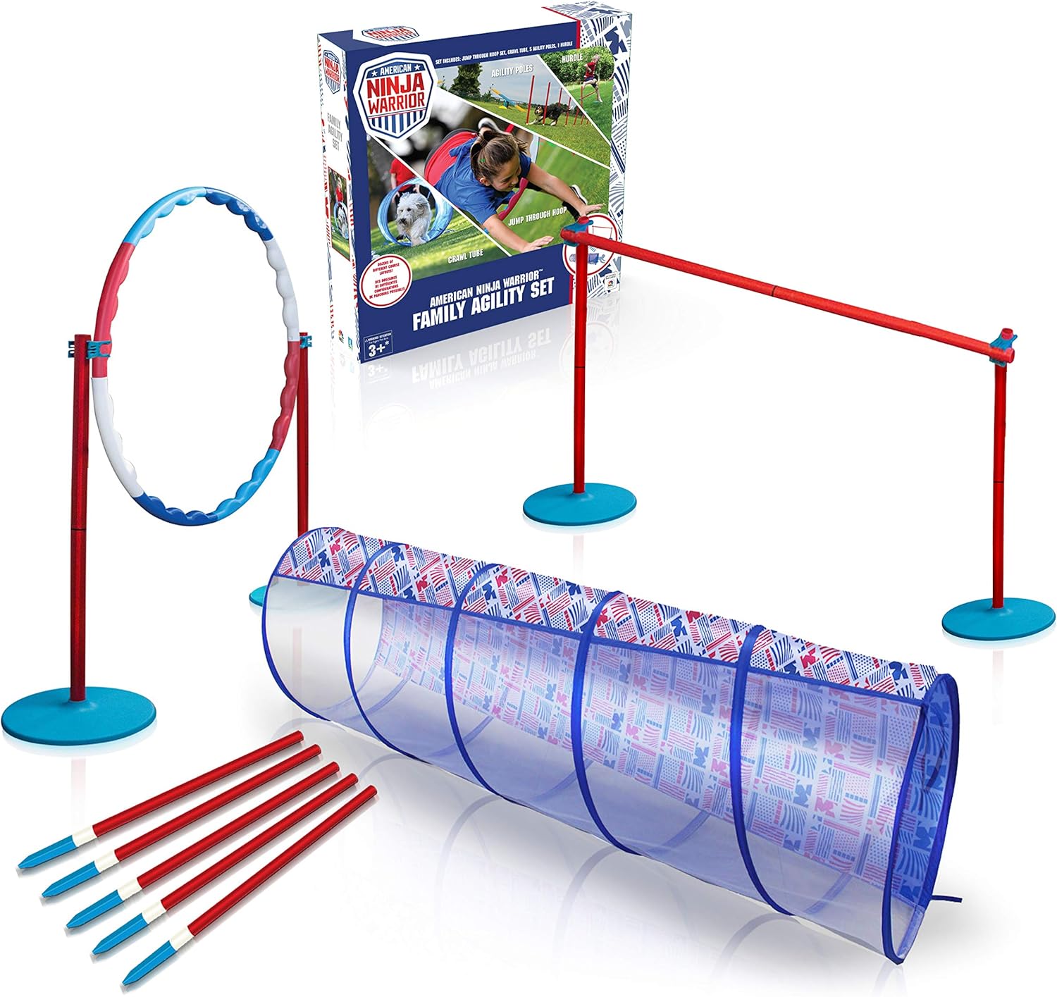 American Ninja Warrior Family Agility Set - Obstacle Race Course - Great for Children, Adults and Pets - Perfect Outdoor Fun Racing Obstacles for All Ages!