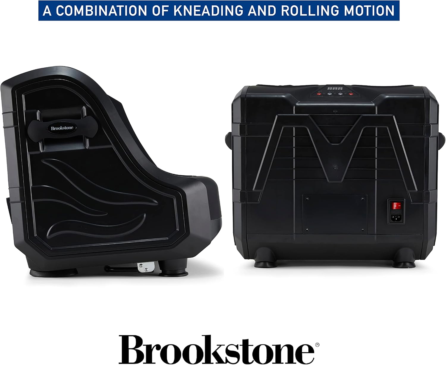 Brookstone Shiatsu Foot and Calf Massager with Air Compression and Soothing Heat - 2 Massage Modes, 1 Heat Level, Auto Shut-Off, AC Power