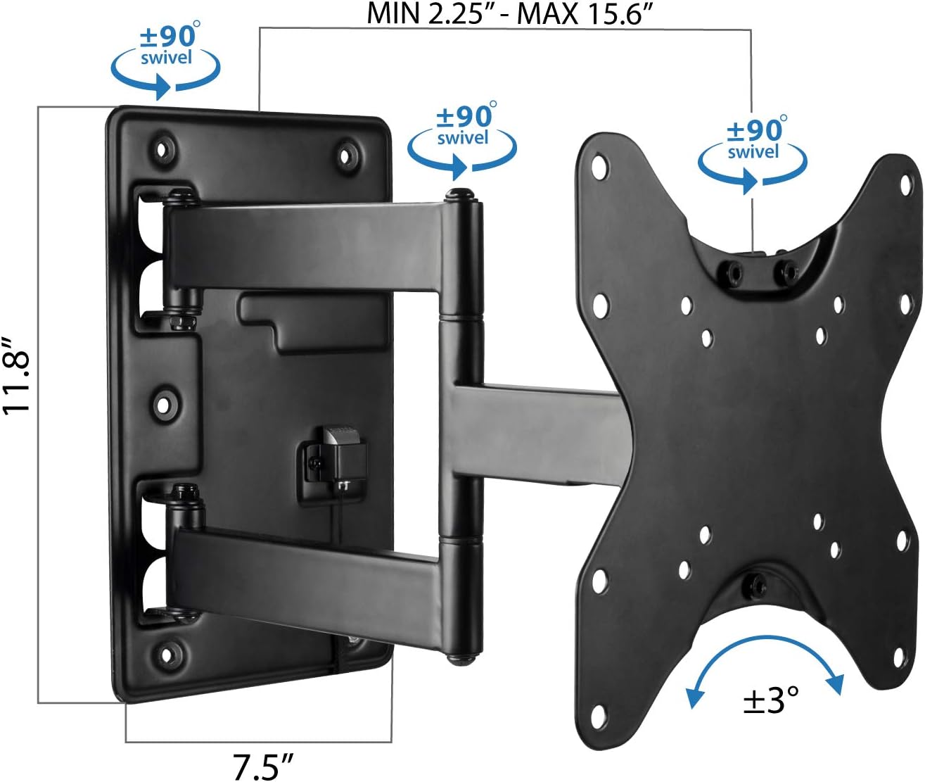 Mount-It! Lockable RV TV Wall Mount with Quick Release, Full Motion Flat Screen Bracket for Campers, Travel Trailers, RVs, Motorhomes and Marine Boats, Fits Most 23-43" VESA 100, 200, 77 Lbs Capacity Pack of 2