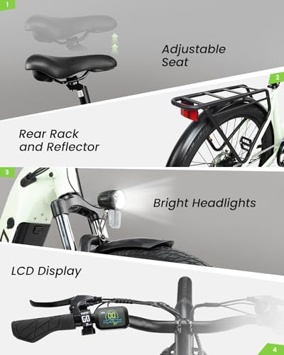 X2 Electric Bike for Adults 27.5” Ebike 20Mph Power by 750W Peak Motor 80 Miles Max Range by 48V Built-in Removable Battery, 5 Pedal-Assist Levels, E Bike Suitable for Commuting