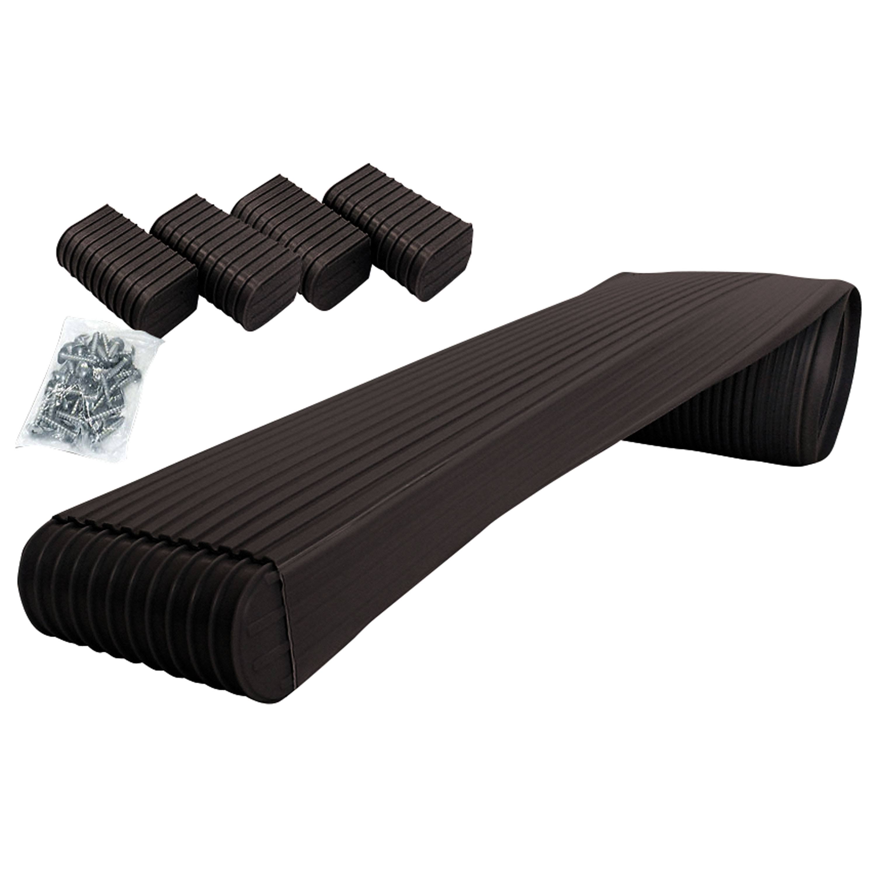 Caliber 24' Roll Marine Trailer Bunk Wrap Kit with 4 Endcaps & Stainless Hardware, Black