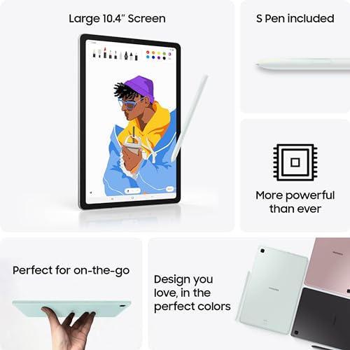Samsung Galaxy Tab S6 Lite (2024) 10.4" 64GB WiFi Android Student Tablet, S Pen for Note-Taking, Gaming Ready, Long Battery Life, Expandable Storage, US Version, Chiffon Pink, Amazon Exclusive