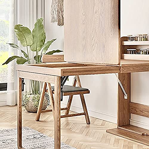 Fold Out Wall Table | Old Style Folding Wall Mounted Table | Dining Foldaway Table for Kitchen | Armoire Desk | Hideaway Desk with Large Storage Space (Color : A)