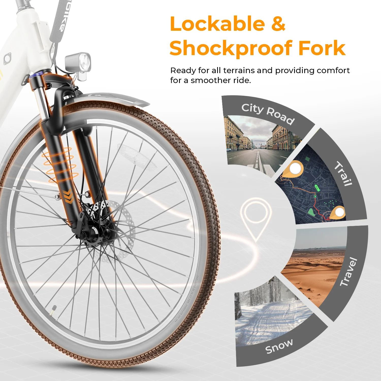 Heybike Cityscape 2.0 Electric Bike 500W Electric City Cruiser Bicycle with 36V 13Ah Removable Battery Up to 50 Miles, 26" Electric Commuter Bike for Adults, 7-Speed Bicycles