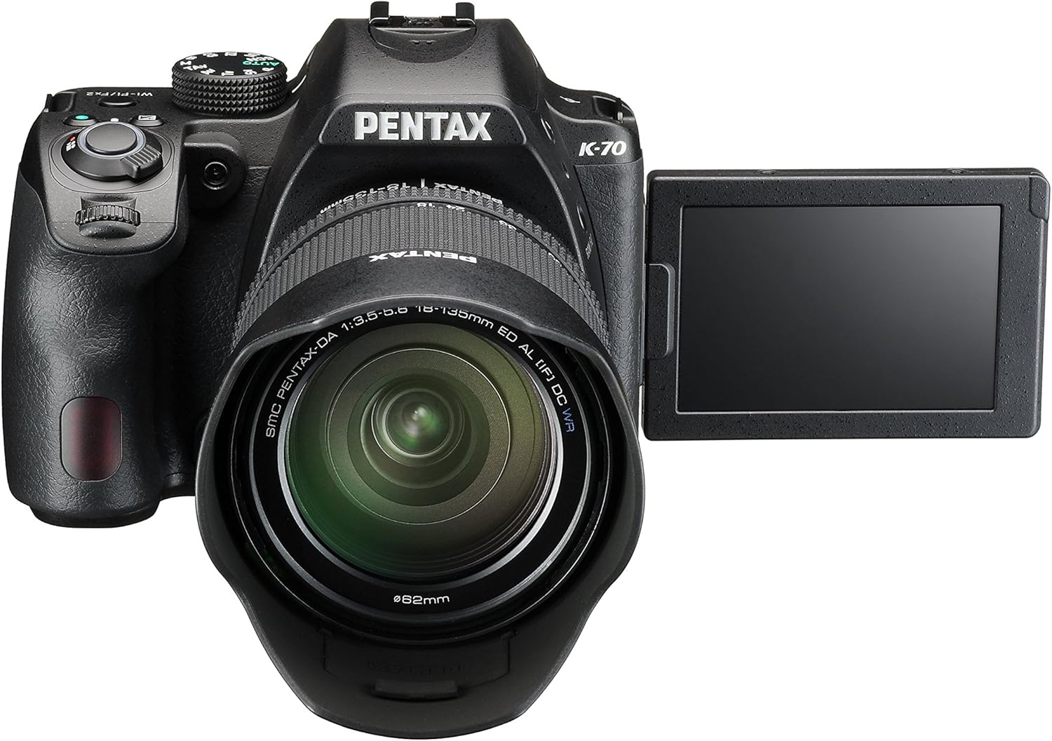 Pentax K-70 Weather-Sealed DSLR Camera with 18-135mm Lens (Black)
