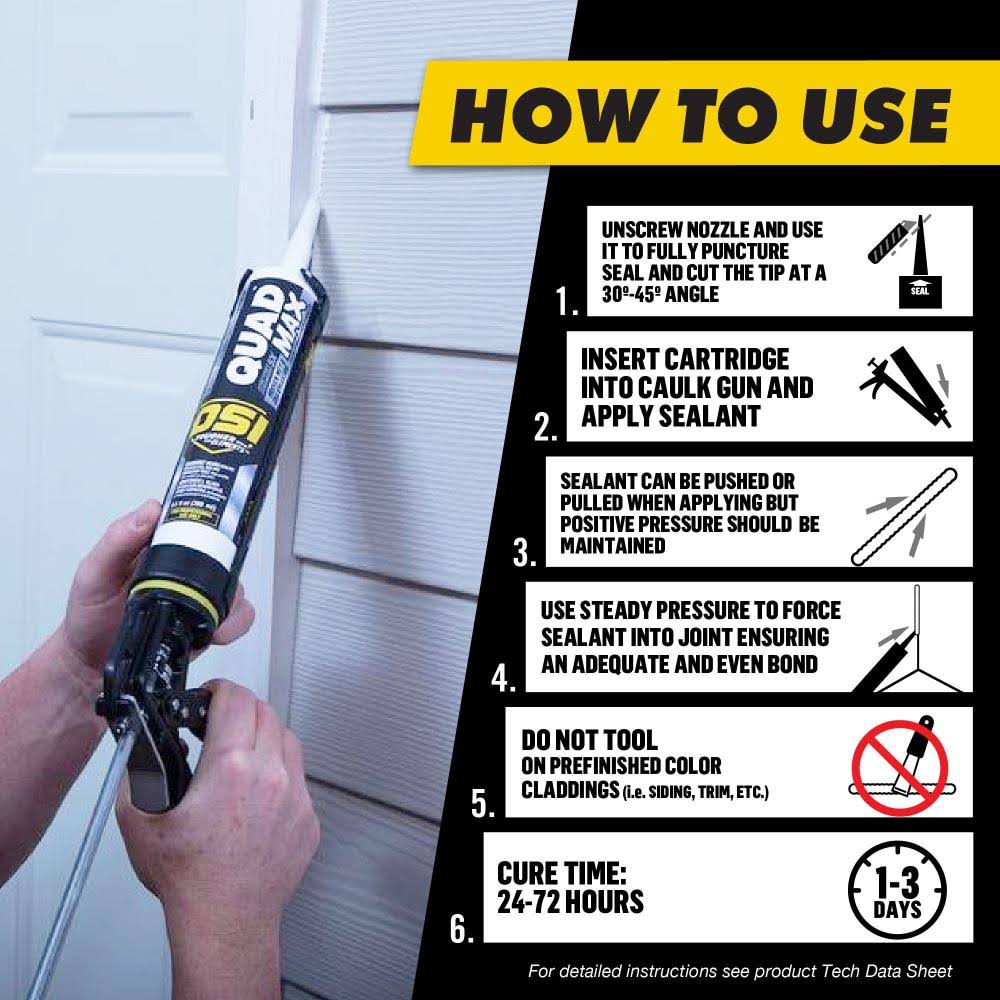 OSI Quad Max Window Door Siding Sealant Caulk 10oz Gray 587 12ct
