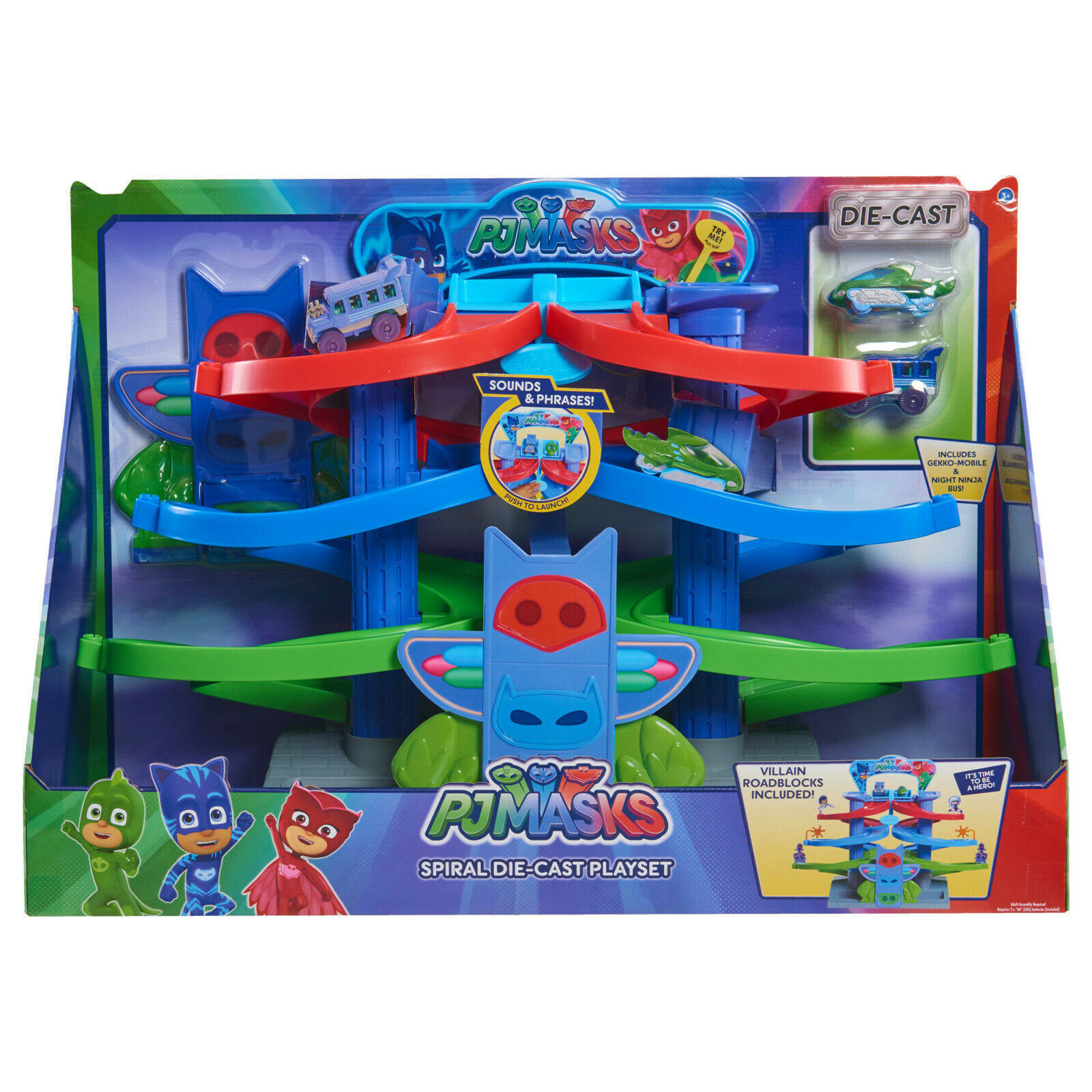 PJ Masks Spiral Die Cast Playset
