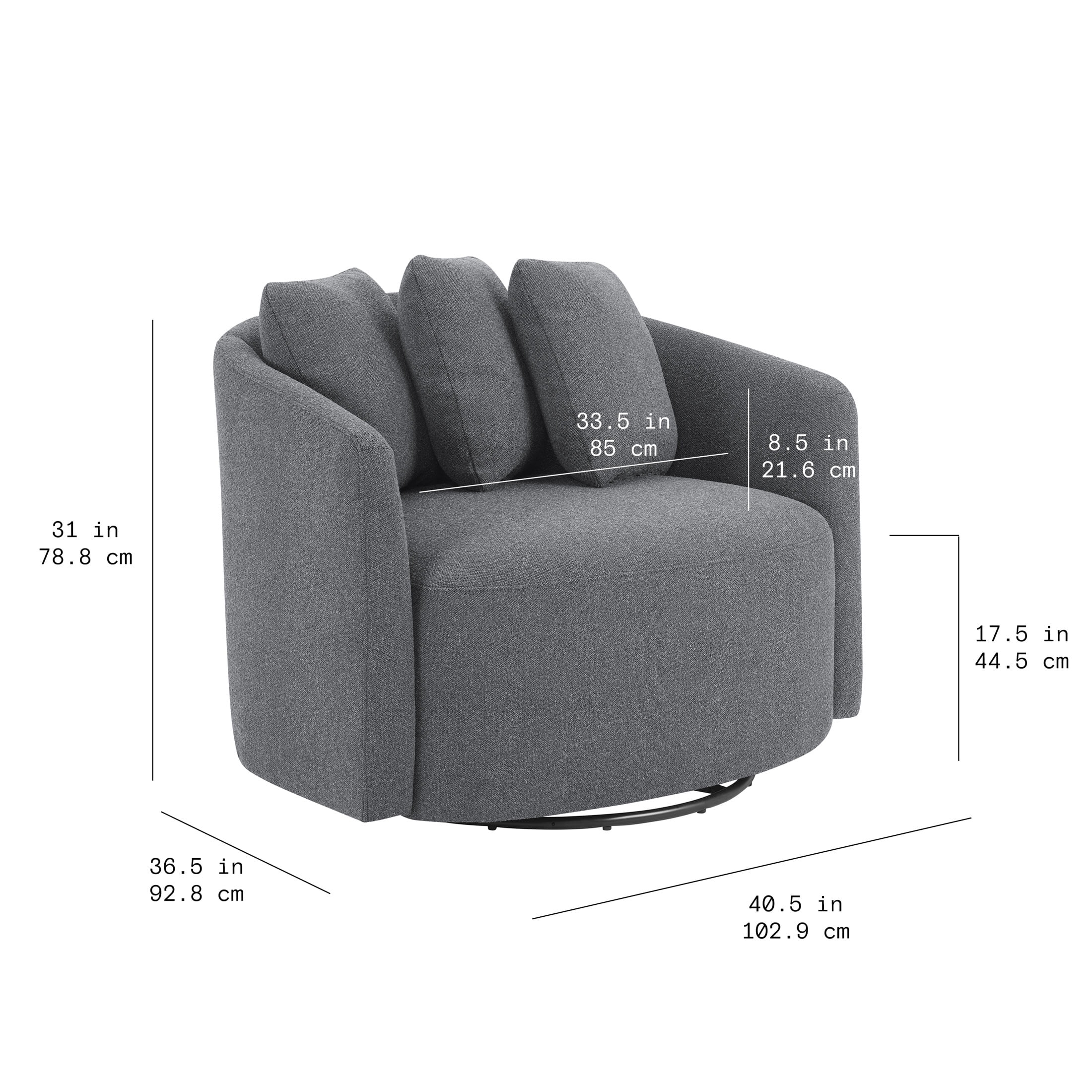 Beautiful Drew Chair by Drew Barrymore, Charcoal