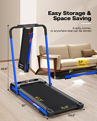 FYC Under Desk Treadmill - Walking Pad 2 in 1 Folding Treadmill Desk Workstation for Home 300LBS Weight Capacity 3.5HP, Free Installation Foldable Compact Electric Running Machine for Office