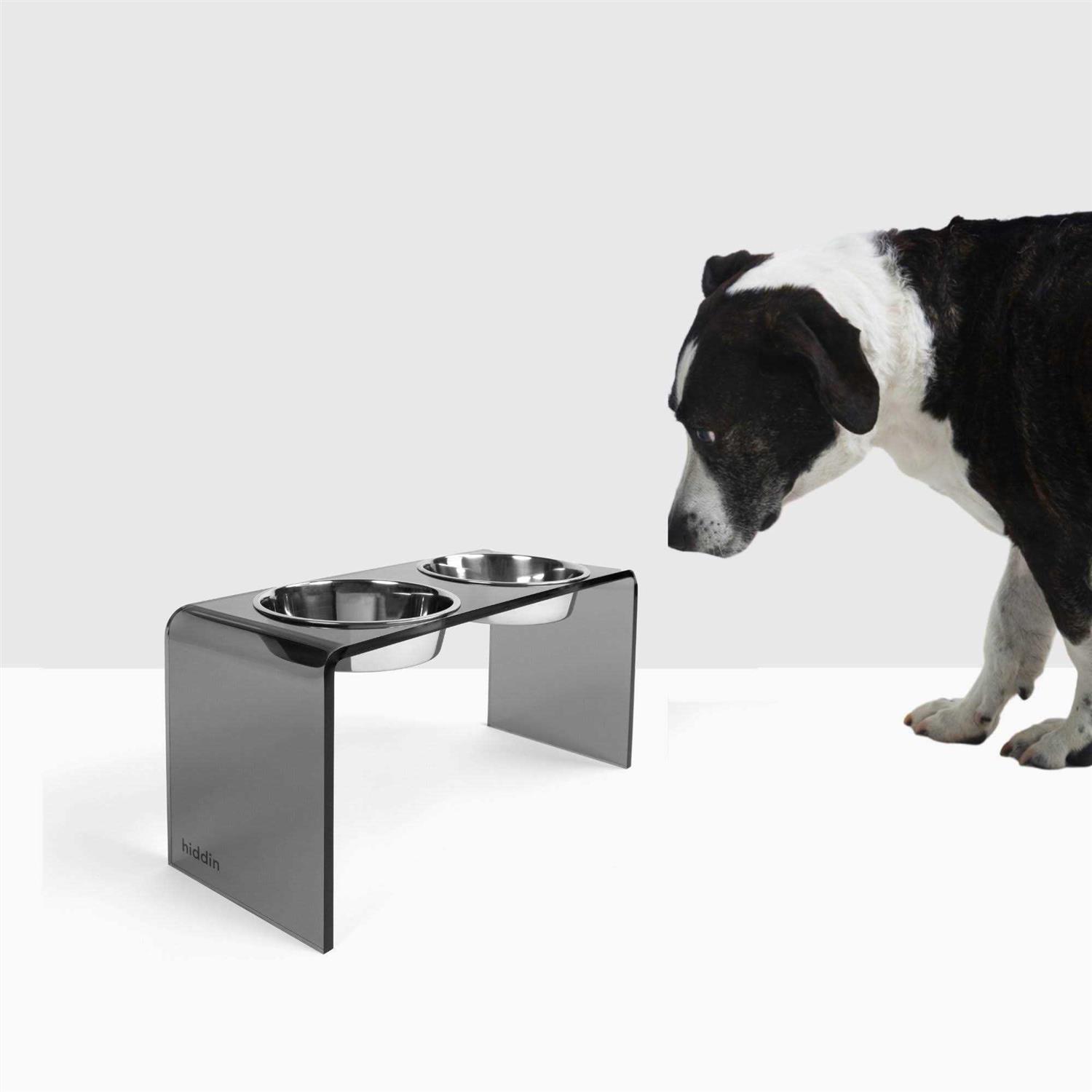 Acrylic Double Bowl Elevated Pet Feeder Hiddin - Pet Supplies online store
