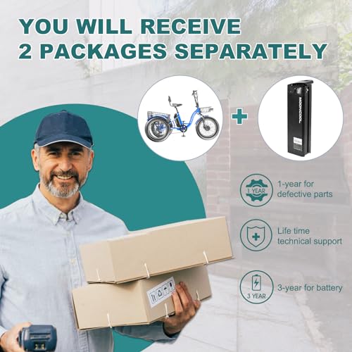 Electric Tricycle for Adults, 20" x 4" Fat Tire Electric Trike, 48V 500W Motorized Electric Bicycle Bikes, 3 Wheels 7 Speed Ebike with Removable Battery, Aluminum Frame & Large Basket