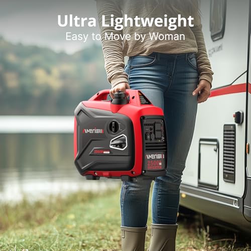 2500-Watt Gas Powered Portable Inverter Generator, CO Sensor, Super Quiet for Home Backup, Emergency, Camping, EPA Compliant 2025 Version