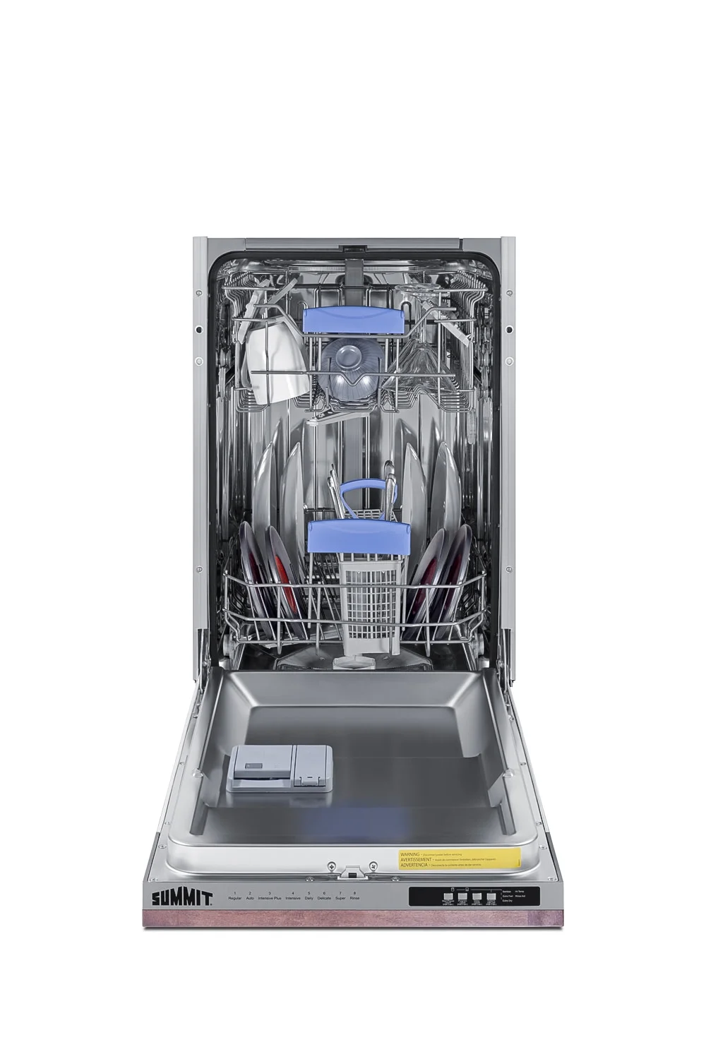 Summit Dw186ntada 18" Wide 8 Place Setting Built-In Top Control Dishwasher - Panel Ready