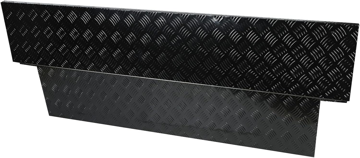 18X17X17.75 Black Aluminum 5 Bar Tread Tool Box Truck Car Outdoor Trailer Pickup Underbody Toolbox,RV Storage Organizer，Underbed Tools Organizer W/Lock Latch w/Keys