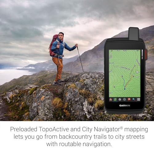Garmin Montana 700i Rugged GPS Handheld with inReach and Dark Energy Poseidon Pro Indestructible Charger, Green Camo | Emergency SOS, 2-Way Message, Touchscreen, Topographic Mapping, Multi-GNSS