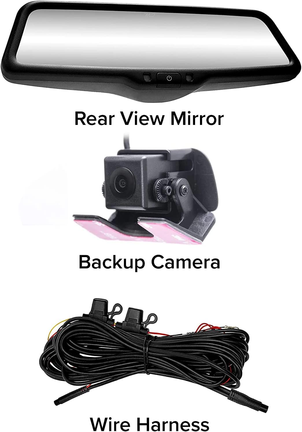 Master Tailgaters 10&rdquo; IPS LCD Rear View Mirror with 1080p DVR 140&deg; Built-in Dash Cam, Superior Night Mode, G-Sensor, Parking Mode, Wi-Fi Mobile Playback + 1080p Backup Camera