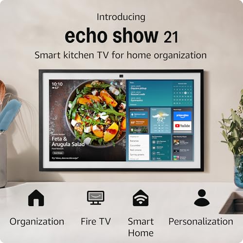 Amazon Echo Show 15 (newest model), Full HD 15.6 kitchen hub for home organization, with built-in Fire TV and Alexa