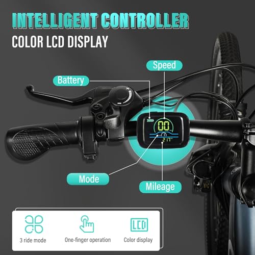 Outroad Electric Bike for Adults with Removable Battery, 40Miles 20MPH Commuting Electric Mountain Bike with 36V 350W/500W(Peak) Brushless Motor, 21-Speed Gear, 26" Tires and Front Fork Suspension