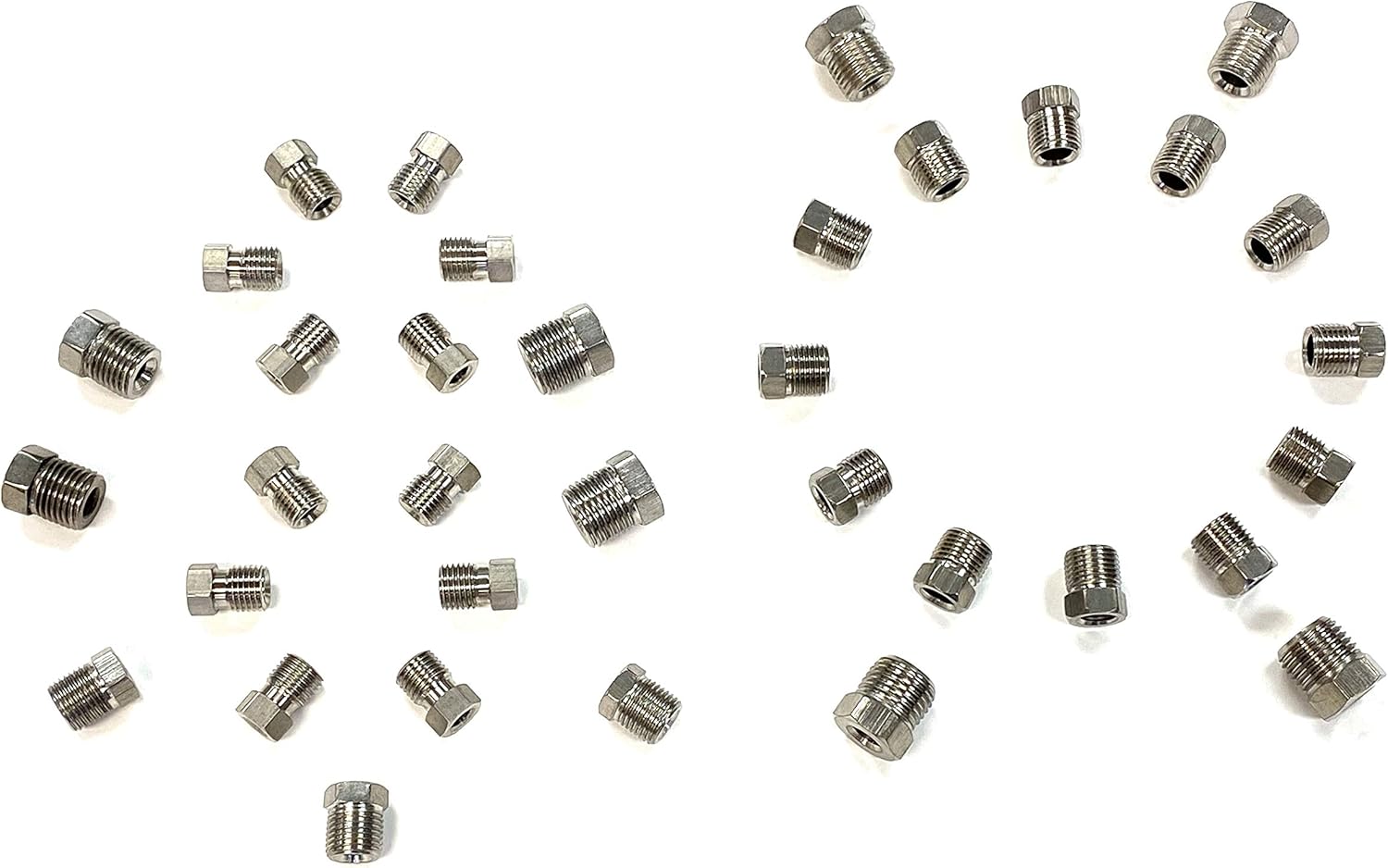 The Stop Shop Stainless Steel SAE Brake Line Fitting Kit for Inverted Flares on 3/16 and 1/4 Inch Tube (35 Fittings Total) Pack of 2