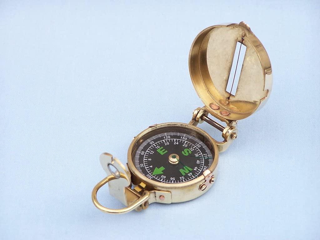 Solid Brass Military Compass 4"