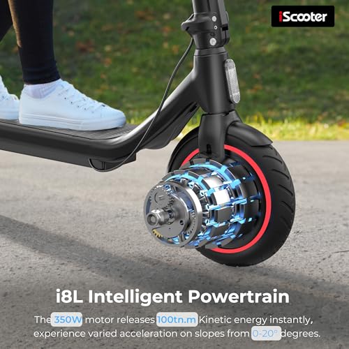 iScooter Electric Scooter for Adults, 18/12 Miles Long Range,22/19/18 Mph Top Speed, Commuting Electric Scooter with Cruise Control, Double Braking Systems Escooter for Adults and Teens